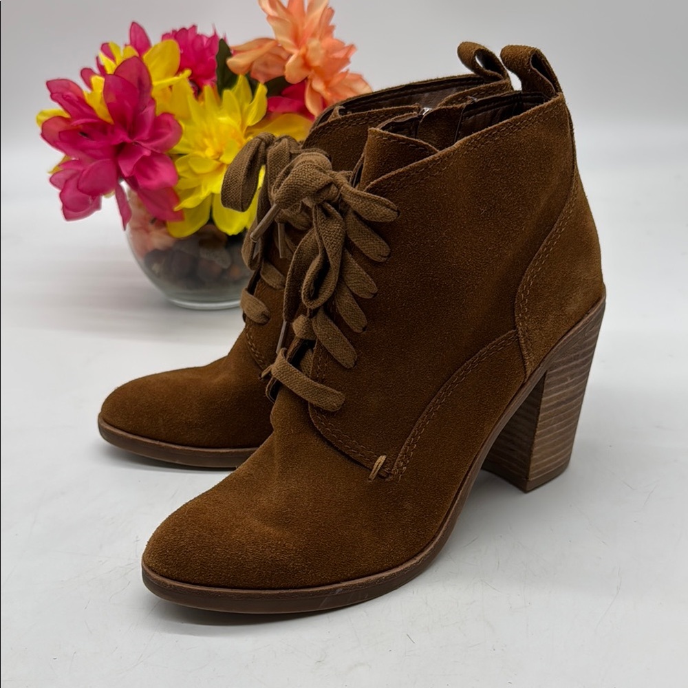 Dolce Vita Brown Suede Heeled Ankle Boots Size 7.5 MCA8362H